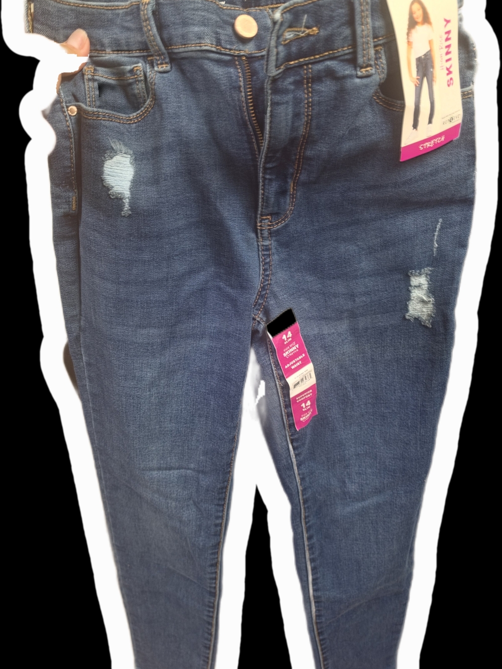 Jordache Girls Skinny Jeans in Dark Blue Wash